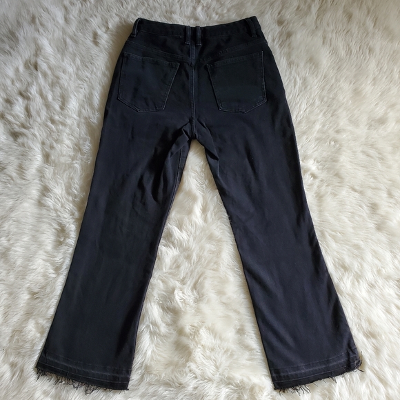 Free People Dylan High Rise Raw Hem Black Crop Jeans Size 28 - Picture 7 of 14